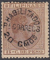 Philippines, Scott #92, Mint No Gum, Alfonso XII Surcharged, Issued 1881 - Filipinas