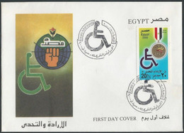 Egypt FDC 2000  First Day Cover Australia Sydney Summer Paralympics Games - Will & Challenge - Cartas & Documentos