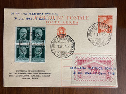 Italia Intero Postale Posta Aerea 60 Centesimi Con Sovrastampa Privata Cartolina Commemorativa Associazione Filatelica. - Interi Postali