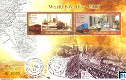 Sri Lanka Stamps 2017, Post Day, Train, Trains, Ship, MS - Sri Lanka (Ceylan) (1948-...)