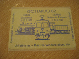 LUZERN Lucerne Gottardo 1982 Maison Chemins Cheminots Railway Workers Poster Stamp Vignette SWITZERLAND Label - Non Classés