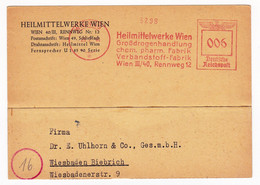 Heilmittelwerke Wien 1944 Österreich Autriche Uhlhorn & Co Wiesbaden Biebrich Deutsches Reich - Frankeermachines (EMA)
