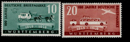 Württemberg 49 - 50 Tag Der Briefmarke MLH Mint Falz * - Zona Francese