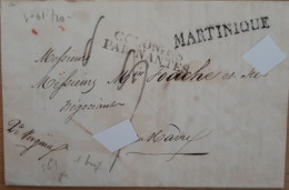 Colonies Par Nantes (Loire Atlantique) + Martinique - Purification - Lettre De St Pierre 1827 - Maritime Post