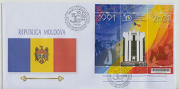 2021 ,  Moldova  ,  30 Years Since  The Proclamation Of The Independence Of The Republic Of Moldova, Privat FDC - Moldavia