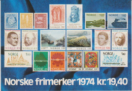 Norway Year Set Norwegian Stamps 1974 - Posthorn - North Cape - Magnus Lagabøte's State Law - Industrial Safety ** - Volledig Jaar