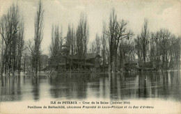 Ile De Puteaux * La Crue De La Seine * Janvier 1910 * Pavillon Rothschild * Inondation - Puteaux