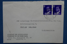 #14 ESPAGNE   BELLE  LETTRE  .  1978 VALANCIA POUR DEN HAAG HOLANDA + PAIRE DE T. P+ AFFRANCHISSEMENT. INTERESSANT - Covers & Documents