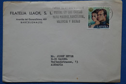 #14  ESPAGNE  BELLE  LETTRE  .  1978  BARCELONA  POUR GERMANY +  + AFFRANCHISSEMENT. INTERESSANT - Cartas & Documentos