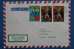 #14 ESPAGNE BELLE LETTRE  1982 EL MASNOU POUR HAMBOURG GERMANY + PAIRE DE T.P + AFFRANCH INTERESSANT - Cartas & Documentos