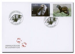 Luxembourg 2021 FDC EUROPA Endangered Wildlife Western Polecat Greater Mouse-eared Bat Putois Murin - Chauve-souris