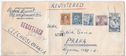 US 1934 Transatlantic Maritime Registerd Cover To PRAHA PRAGUE CZECHOSLOVAKIA From Chicago Illinois - Avions