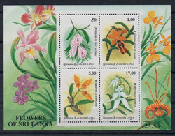 SRI LANKA - MINIATURE SHEET - BLOC-FEUILLET - FLEURS - FLOWERS - ORCHIDS - ORCHIDEEN - ORCHIDEES - 1994 - - Sri Lanka (Ceylan) (1948-...)