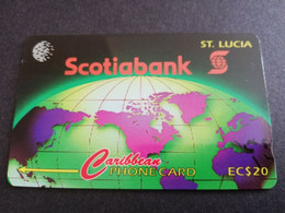 ST LUCIA    $ 20  CABLE & WIRELESS   SCOTIABANK    16CSLA   Fine Used Card ** 6125** - Santa Lucía