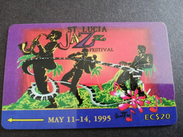 ST LUCIA    $ 20   CABLE & WIRELESS  STL-19A  19CSLA      JAZZ FESTIVAL 1995  Fine Used Card ** 6126** - Santa Lucia