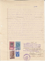 REVENUE STAMPS, KING CAROL II, AVIATION, JUDICIAL STAMPS ON EMPLOYEE CERTIFICATE TRANSLATION, 1937, ROMANIA - Fiscaux