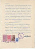 REVENUE STAMPS, KING CAROL II, AVIATION, JUDICIAL STAMPS ON DOCUMENT TRANSLATION, 1938, ROMANIA - Fiscaux