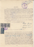 REVENUE STAMPS, KING MICHAEL, JUDICIAL STAMPS ON AFFIDAVIT, 1946, ROMANIA - Fiscale Zegels