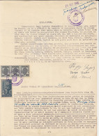 REVENUE STAMPS, KING MICHAEL, JUDICIAL STAMPS ON AFFIDAVIT, 1946, ROMANIA - Steuermarken