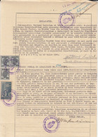 REVENUE STAMPS, KING MICHAEL, JUDICIAL STAMPS ON AFFIDAVIT, 1946, ROMANIA - Revenue Stamps