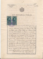 REVENUE STAMPS, KING FERDINAND STAMPS ON NOTARY DOCUMENT, 1928, ROMANIA - Revenue Stamps