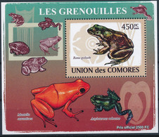 NB - [38618]TB//**/Mnh-Comores 2009 - BL1522, Bloc Spécial, Animaux & Faune, Reptiles & Batraciens, Les Grenouilles. - Grenouilles