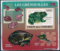 NB - [38694]TB//**/Mnh-Comores 2009 - BL1523, Bloc Spécial, Animaux & Faune, Reptiles & Batraciens, Les Grenouilles. - Grenouilles