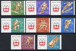 HUNGARY 1963 Winter Olympics, Innsbruck Set Of 8 MNH / **.  Michel 1975-82 - Nuovi