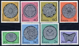 HUNGARY 1964 Halas Lace Set Of 8 MNH / **.  Michel 2000-07 - Ongebruikt