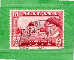 (Us.3) MALAYA MALAYSIA - ° 1960 - JOHORE -  Tigre Tijger.  Yv 135.  Usato - Johore