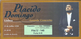 Plácido Domingo. Concert Ticket In Lisbon 1998. Estádio Do Restelo. Expo-98. Spanish Lyric Tenor And Conductor. - Biglietti D'ingresso