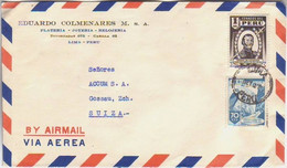 PERU. 1938/Lima, Corner-cards Envelope/mixed Franking. - Peru