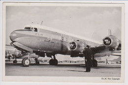 Vintage Rppc KLM K.L.M Royal Dutch Airlines Douglas Dc-6 & Dc-4 @ Schiphol Amsterdam Airport - 1919-1938: Entre Guerres