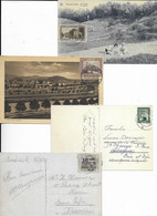 LOT OF 4 POSTCARDS WITH STAMP SAAR / SARRE . - Lots & Serien