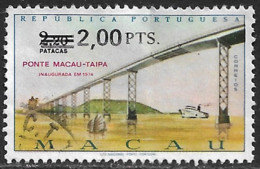 Macao Macau – 1979 Surcharged Stamp 2,00 On 2,20 Patacas Used Stamp - Gebruikt