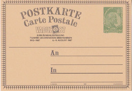 VADUZ '87 - 75 Jahre Liechtenstein - Briefmarken 1912-1987 - 6-9 August 1987 - Ganzsachen