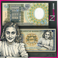 Matej Gabris 45 Gulden Test Private Anne Frank Fantasy Banknote Specimen Note - [7] Verzamelingen