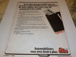 ANCIENNE PUBLICITE CARTE C   VOITURE CITROEN 1977 - Cars