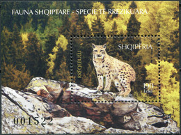 Albania 2017. Eurasian Lynx (Lynx Lynx) (MNH OG) Souvenir Sheet - Albanië