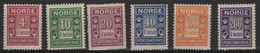 NORVEGIA - Norge - Norwegen - Norway - 1921-1927 - Postage Due 'At Betale' - Yvert T7-T12 - MLH - New - See Back Scan - Ongebruikt