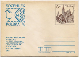 Poland Envelope Ck 77 International Philatelic Exhibition "Socphilex 84" Wrocław - Stamped Stationery