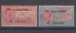 Italy Occupation In WWI - Trento & Trieste 1919 Espresso Sassone#1-2 Mint Never Hinged - Trentino & Triest