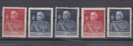 Italy Kingdom 1925/1926 Sassone#186-188 + #189,190  Diff. Perforations, Mint Hinged - Mint/hinged
