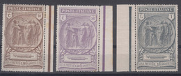 Italy Kingdom 1923 Pro Cassa Di Provvidenza Sassone#147-149 Mi#183-185 Mint Hinged - Nuovi