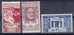 Italy Kingdom 1922 Sassone#128-130 Mint Hinged - Neufs