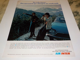 ANCIENNE PUBLICITE LES VOLS BLEUS LIGNE AERIENNE AIR INTER 1977 - Publicités