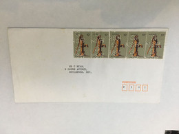 (ZZ 20) Australia - Cover With Unusual POSTAGE ! Perforated Stamps 5 X 10 Cents / Timbres Perforée - Perfin