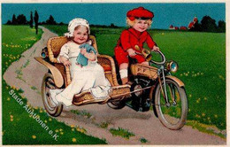 Flatscher, Marie Kinder Motorrad Puppe Präge-Karte 1907 I-II - Zonder Classificatie