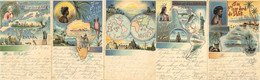 Im Fluge Durch Die Welt, 5 Vs. Farbige AK 1899 I-II - Zonder Classificatie