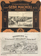 Alkohol Werbung 1 Plakat 29,5 X 21,5 Cm Ca. 1910 U. 1 Alter Briefkopf Ca. 1870 Cognacbrennerei Gebr. Macholl II Publicit - Sin Clasificación